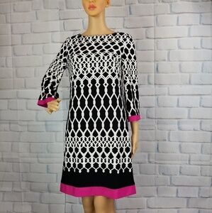 Eliza J women's size 4 zip back geo print dress